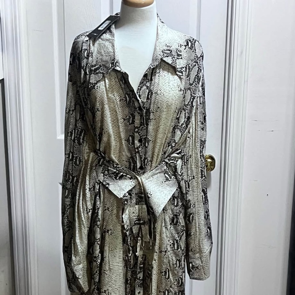 Fashion Nova Gray Wrap Tie Front Gown